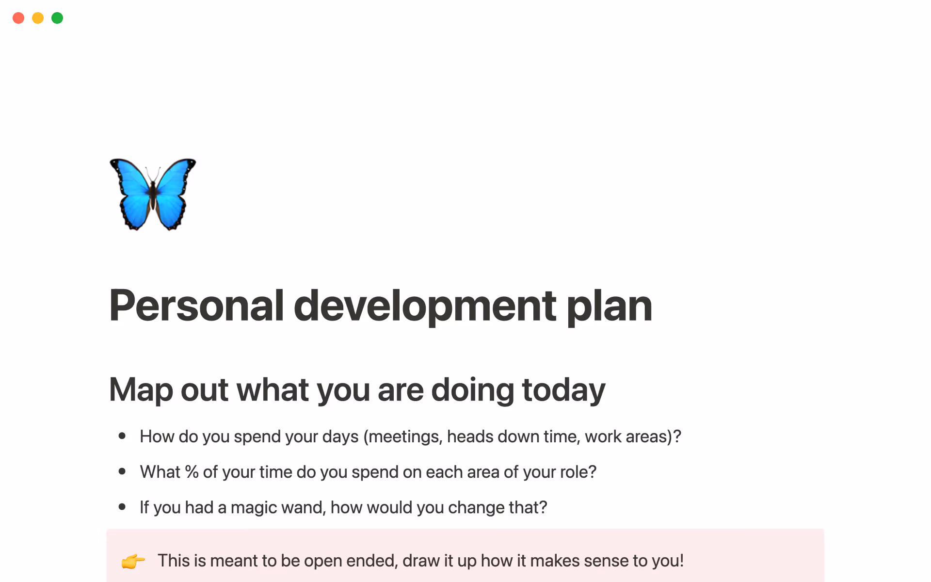 Personal development plan template
