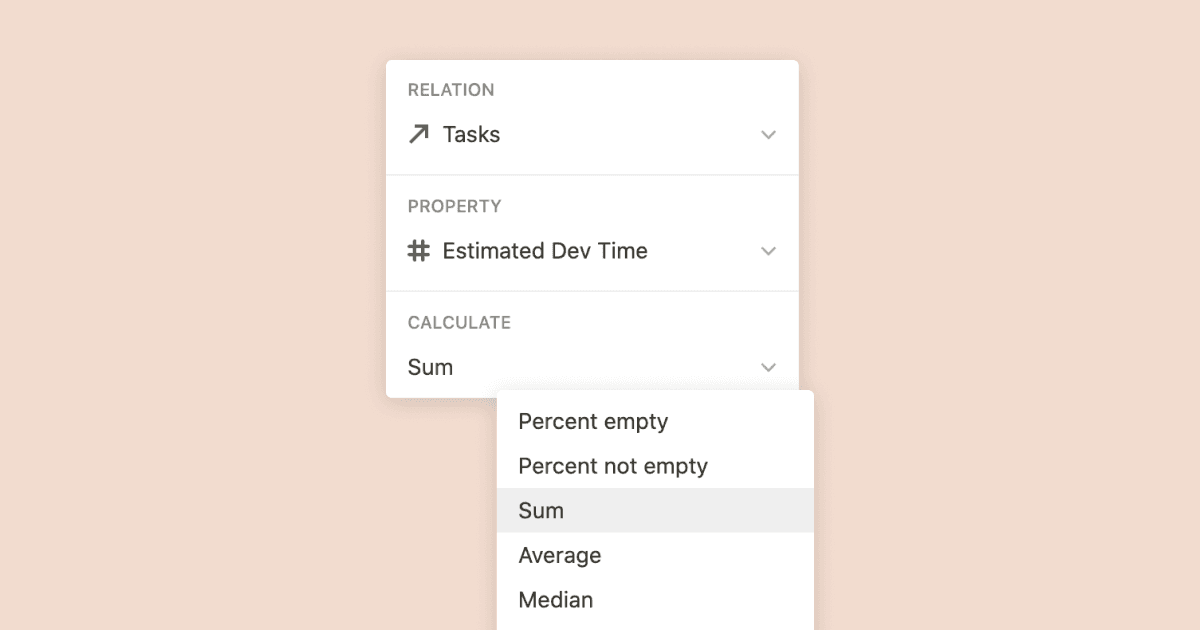 Using relation & rollup properties