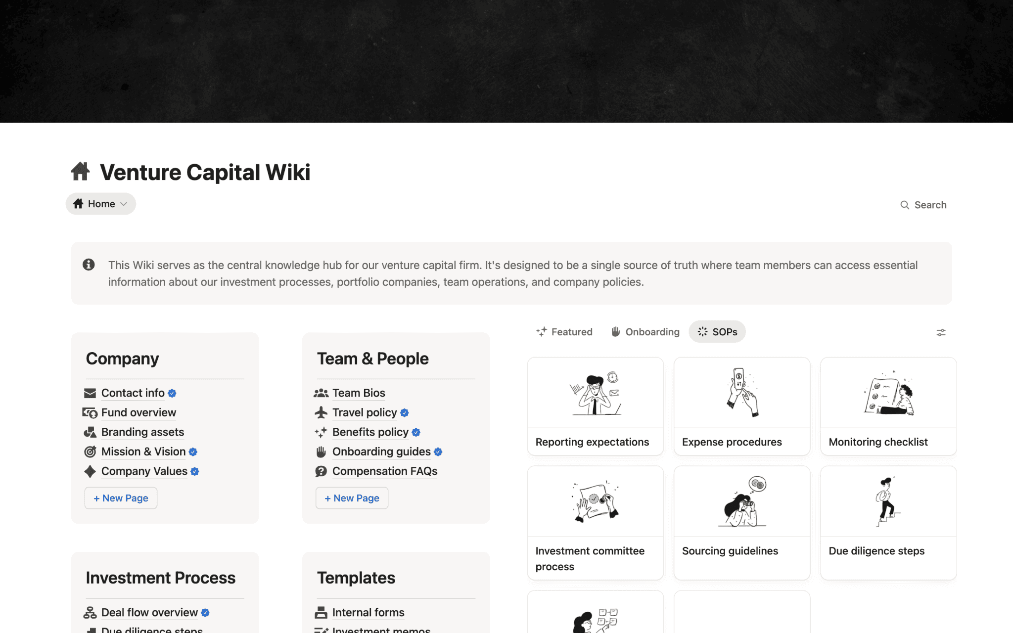 Internal Wiki & Knowledge Base for Venture Capital Firm